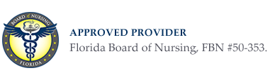 Approved provider florida board of nursing logo and title
