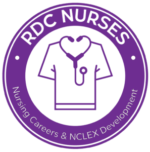 RDC nurses Logo made in a circle with violet color