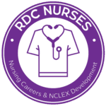 A round logo of RDC Nurses inside a circle